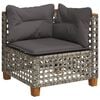 vidaXL hj&oslash;rnemodul til havesofa med hynder polyrattan gr&aring;