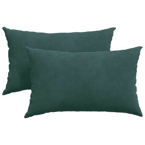 vidaXL Sofapuder 2 pcs M&oslash;rkegr&oslash;n 50 x 30 cm Velourstof