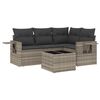 vidaXL sofas&aelig;t 5 dele med hynder polyrattan lysegr&aring;