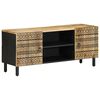 vidaXL tv-bord 105x33,5x46 cm massivt ru mangotr&aelig; sort