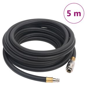 vidaXL hybrid luftslange 0,6" 5 m gummi og PVC sort