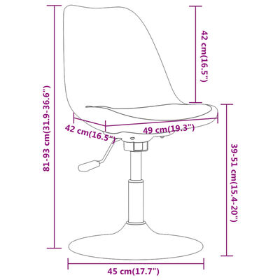 vidaXL drejelige spisebordsstole 6 stk. stof mørkebrun