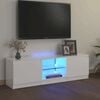 vidaXL tv-skab med LED-lys 120x30x36 cm hvid h&oslash;jglans