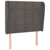 vidaXL sengegavl med kanter 93x23x118/128 cm fl&oslash;jl m&oslash;rkegr&aring;