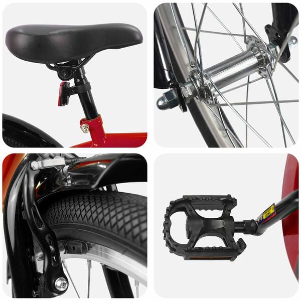 vidaXL B&oslash;rnecykel 18 tommer til 5-7 &aring;r gammel R&oslash;d