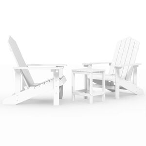 vidaXL Adirondack-stole med bord HDPE hvid