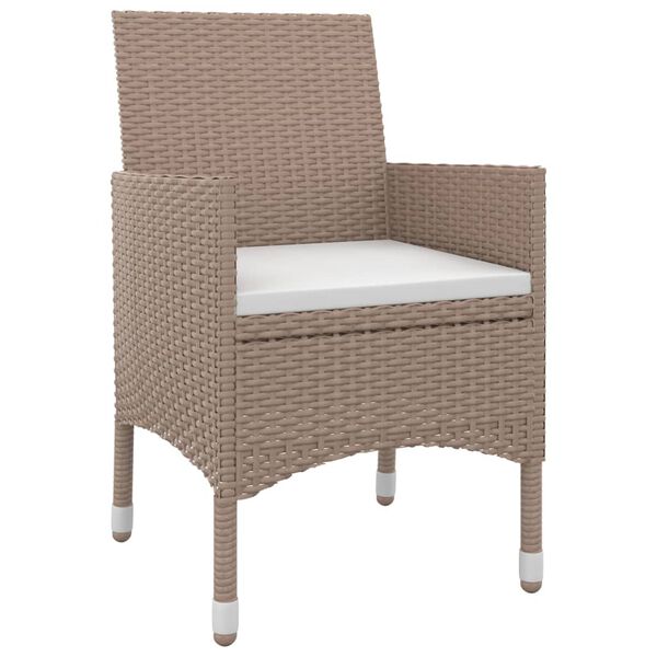 vidaXL spisebordss&aelig;t til haven 7 dele med hynder polyrattan og glas