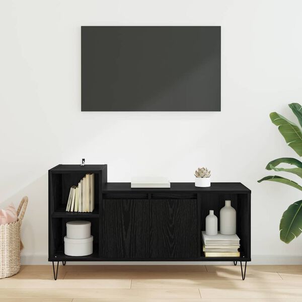 vidaXL TV-skab Sort eg 100 x 35 x 55 cm Konstrueret tr&aelig;
