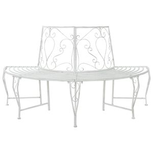 vidaXL Tr&aelig; B&aelig;nk 4-Antal s&aelig;der 160 x 80 x 89 cm St&aring;l Antik hvid