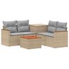 vidaXL Sofa S&aelig;t 6 stk. Beige og lys gr&aring; Poly Rattan og St&aring;l