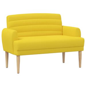 vidaXL L&aelig;nestol med knap tufting Lys Gul 116 x 67 x 80 cm Stof