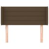 vidaXL sengegavl med kanter 93x16x78/88 cm stof m&oslash;rkebrun