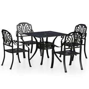 vidaXL bistros&aelig;t 5 dele st&oslash;bt aluminium sort