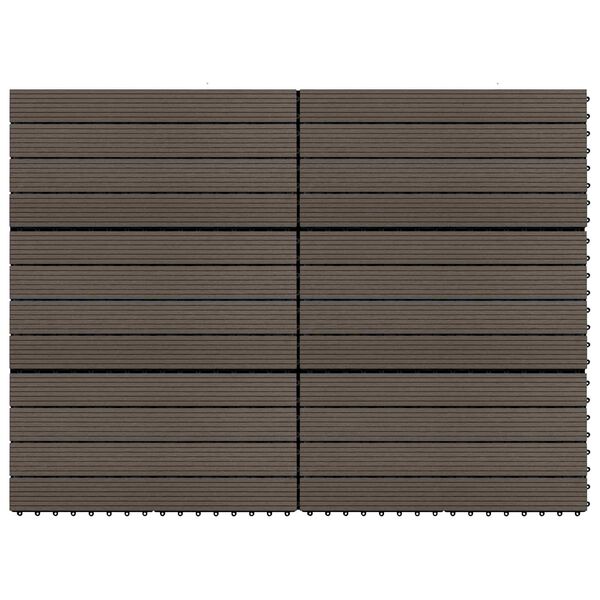 vidaXL Terrasse Flise 6 pcs M&oslash;rk Brun 60 x 30 cm WPC