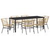 vidaXL Have Spisebordss&aelig;t 7 stk. Brun polyrattan