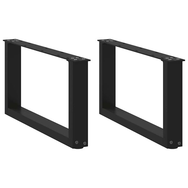 vidaXL sofabordsben U-formet 2 stk. sort 70 x (30-31) cm st&aring;l