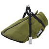 vidaXL Hundefrakke med sele Vandt&aelig;t Reflekterende armygr&oslash;n L44