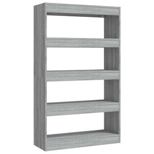 vidaXL bogreol/rumdeler 80x30x135 cm konstrueret tr&aelig; gr&aring; sonoma-eg