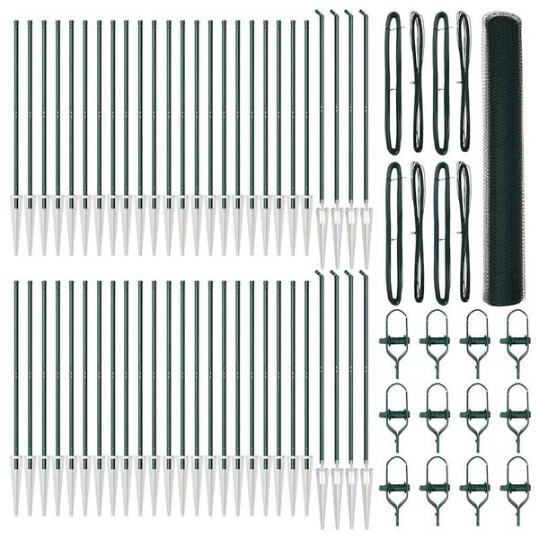 vidaXL Hegnsp&aelig;l Gr&oslash;n 100 x 1,2 m (13 mm mesh) St&aring;l og PVC