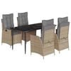 vidaXL spisebordss&aelig;t til haven 5 dele med hynder polyrattan beige
