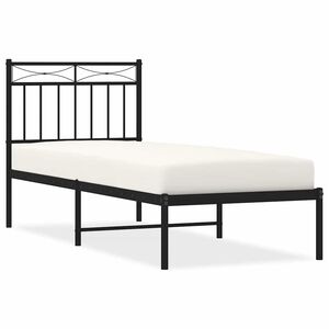 vidaXL sengeramme med sengegavl 75x190 cm metal sort