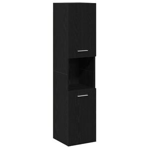 vidaXL Badev&aelig;relsesskab Sort eg 30 x 30 x 130 cm Konstrueret tr&aelig;