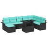 vidaXL Havesofa S&aelig;t 9 stk. Sort polyrattan