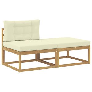 vidaXL 2 Stk Udend&oslash;rs puf Polyester Hvid
