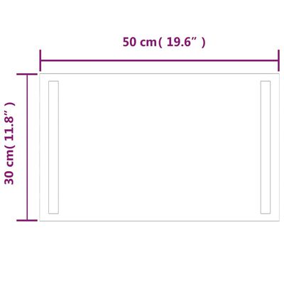 vidaXL badeværelsesspejl med LED-lys 50x30 cm