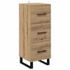 vidaXL Sideboard med skuffe Artisan Egetr&aelig; 34,5 x 34 x 90 cm