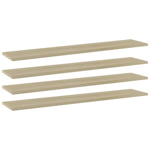 vidaXL boghylder 4 stk. 100x20x1,5 cm konstrueret tr&aelig; sonoma-eg