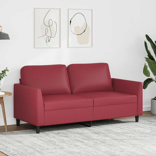 vidaXL 2-personers sofa 140 cm kunstl&aelig;der vinr&oslash;d