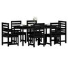 vidaXL spisebordssæt til haven 7 dele massivt fyrretræ sort