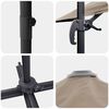 vidaXL Kantilever Roma Parasol Gråbrun og Sort 352 x 251 x 260 cm