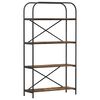 vidaXL Bogreol 4 niveauer 80 x 30 x 146 cm Konstrueret tr&aelig; R&oslash;get eg