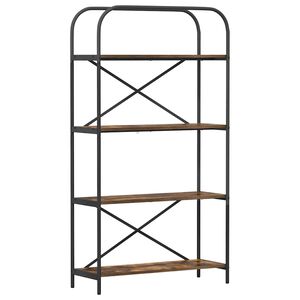 vidaXL Bogreol 4 niveauer 80 x 30 x 146 cm Konstrueret tr&aelig; R&oslash;get eg