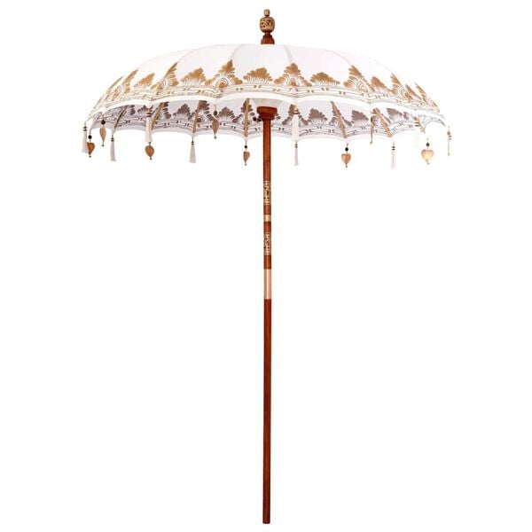 vidaXL Balinesisk Parasol Creme 185 x 185 x 260 cm