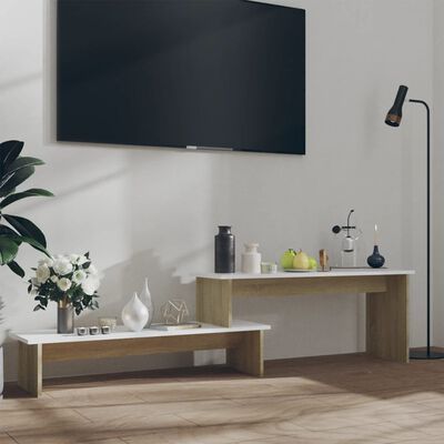 vidaXL tv-bord 180x30x43 cm konstrueret træ sonoma-eg og hvid