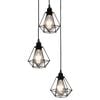 vidaXL loftlampe med diamantdesign 3 x E27-p&aelig;rer sort