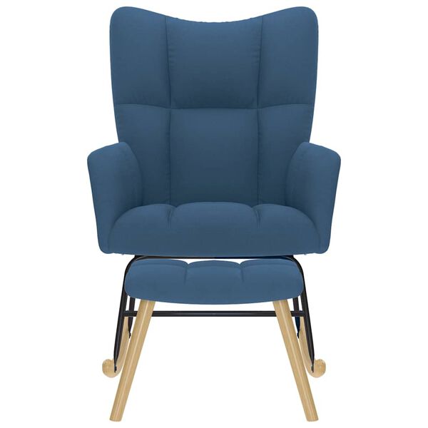 vidaXL gyngestol med fodskammel stof bl&aring;