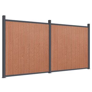 vidaXL hegnspanel 353x186 cm WPC brun