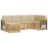 vidaXL Udend&oslash;rs sofagruppe 6 pcs Hvid og Beige Polyester