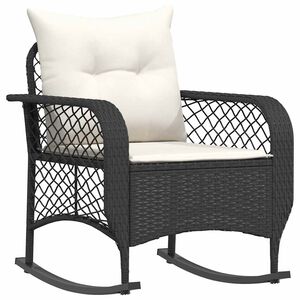 vidaXL udend&oslash;rs gyngestol med hynder polyrattan sort