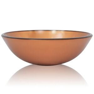 vidaXL h&aring;ndvask h&aelig;rdet glas 42 cm brun
