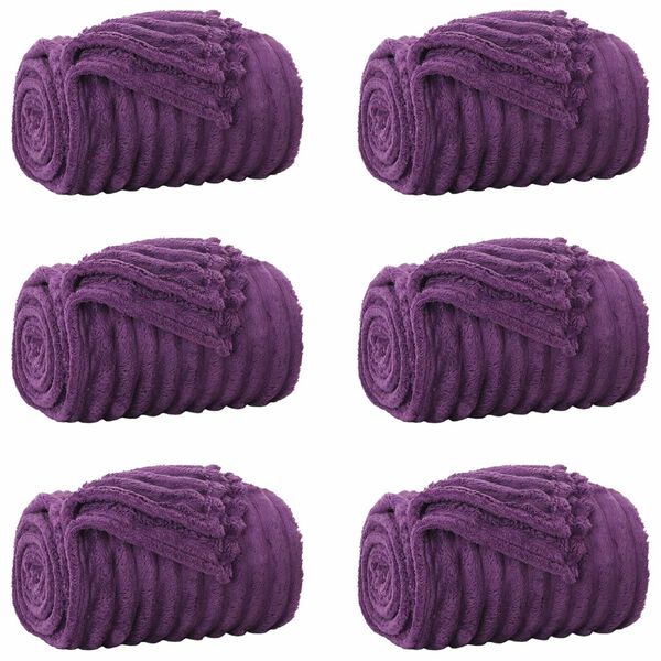 vidaXL Kastet&aelig;pper 6 pcs Lilla 270 x 240 cm Fleece