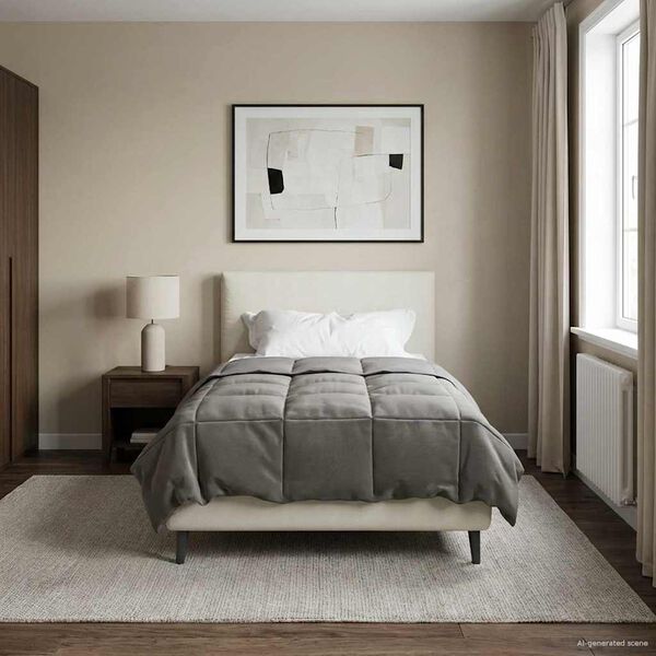 vidaXL Hel&aring;rs dyne Quilting Lysegr&aring; 155 x 200 cm Mikrofiber