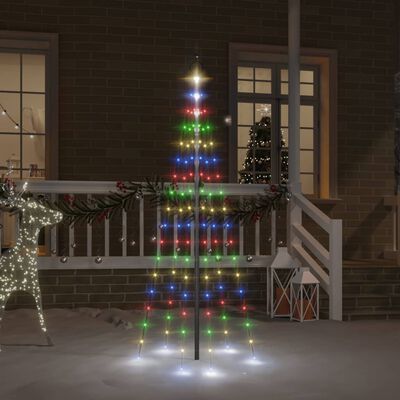 vidaXL juletræ til flagstang 108 LED'er 180 cm farverigt lys