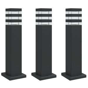 vidaXL udend&oslash;rs standerlamper 3 stk. 50 cm aluminium sort