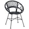 vidaXL Spisestuestol 2 pcs Sort 65 x 55,5 x 81 cm Rattan og Jern