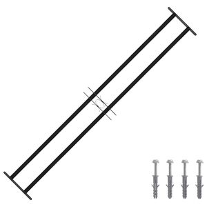 vidaXL Vinduesgitter Sort 176 x 30 cm Pulverlakeret st&aring;l